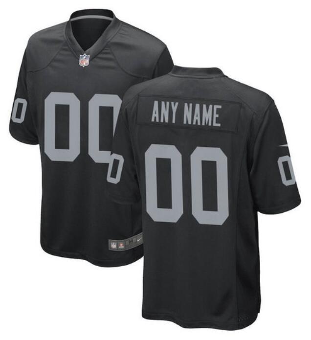Men's Las Vegas Raiders Customized Black Stitched Game Jersey Men's Las Vegas Raiders Customized Black Stitched Game Jersey